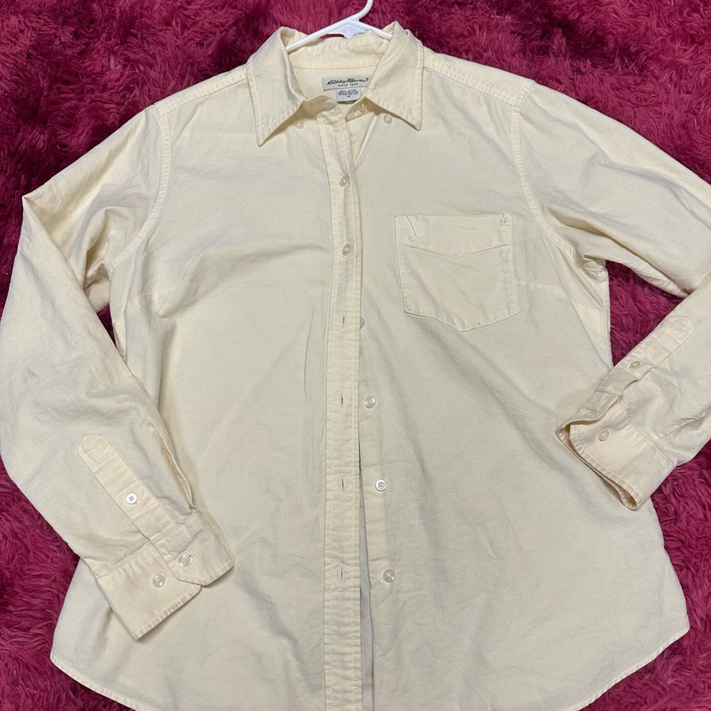 eddie bauer yellow button up